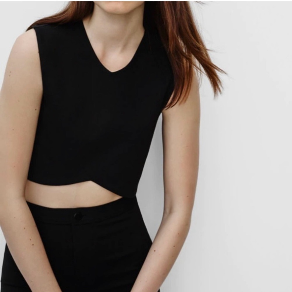 Talula (Aritzia) Manzanita Crop Tank - Charcoal Grey - Picture 3 of 4